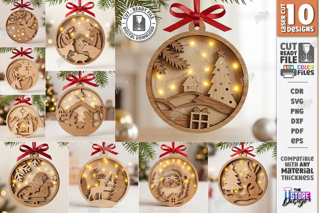 730 Christmas Laser Cut Mega Bundle SVGPIXEL, Christmas SVG Bundle, Xmas Decor Laser Cut Files, Advent Calendars SVG, Christmas Ornaments, Nativity, Gift Box