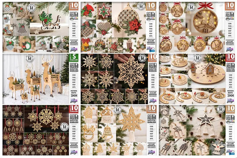 730 Christmas Laser Cut Mega Bundle SVGPIXEL, Christmas SVG Bundle, Xmas Decor Laser Cut Files, Advent Calendars SVG, Christmas Ornaments, Nativity, Gift Box