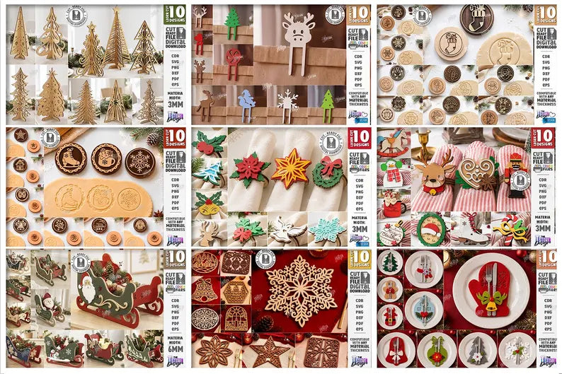 730 Christmas Laser Cut Mega Bundle SVGPIXEL, Christmas SVG Bundle, Xmas Decor Laser Cut Files, Advent Calendars SVG, Christmas Ornaments, Nativity, Gift Box