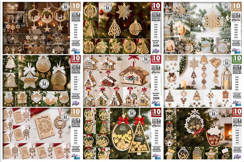 730 Christmas Laser Cut Mega Bundle SVGPIXEL, Christmas SVG Bundle, Xmas Decor Laser Cut Files, Advent Calendars SVG, Christmas Ornaments, Nativity, Gift Box