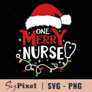 One Merry nurse Christmas Lights SVG