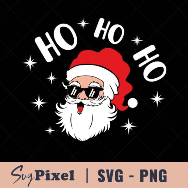 Santa Claus Face with Sunglass SVG